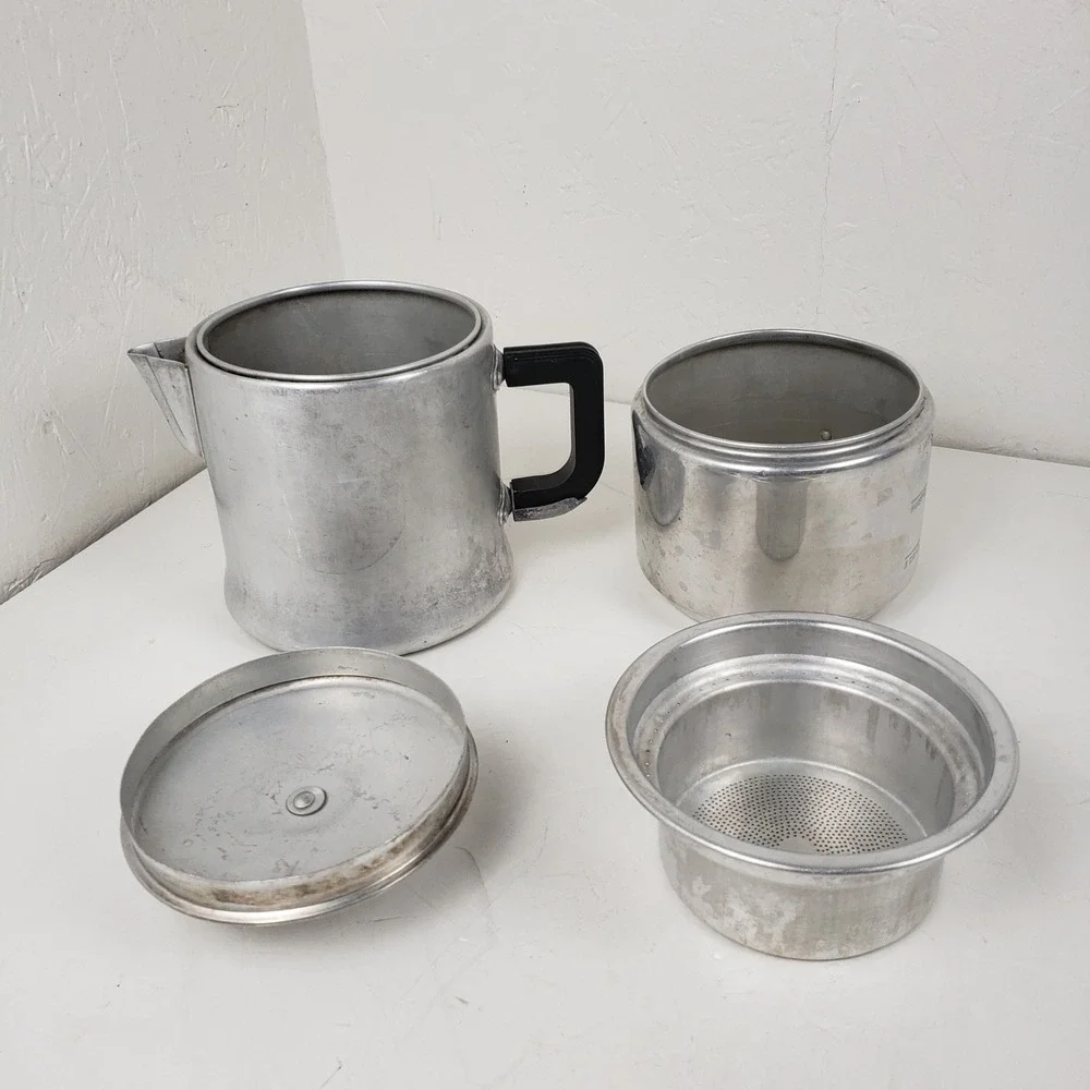 Vintage Drip-O-lator 6 Cup Aluminum Coffee Maker Enterprise Aluminum Co Stovetop